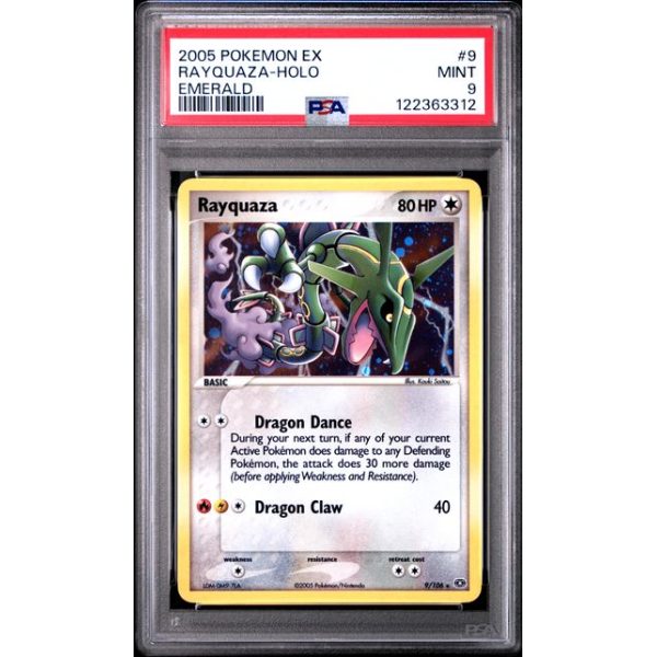 RAYQUAZA-HOLO - POKEMON EX EMERALD - ENGLISH 2005 - #9 - PSA MINT 9 - POKEMON GRADED CARD