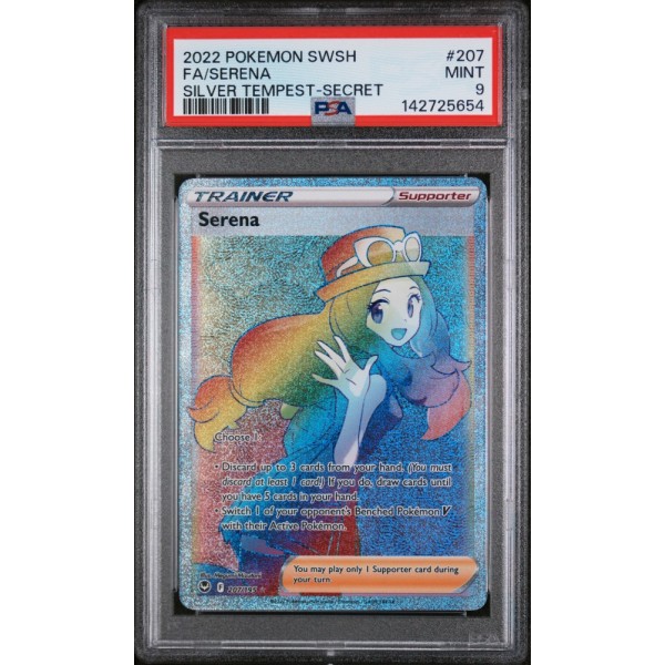 Serena - Silver Tempest - English 2022- #207 - PSA MINT 9 - Pokemon Graded Card 
