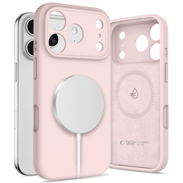 Θήκη Σιλικόνης Tech Protect Wallet με Magsafe για iPhone 17 - Pink Pearl