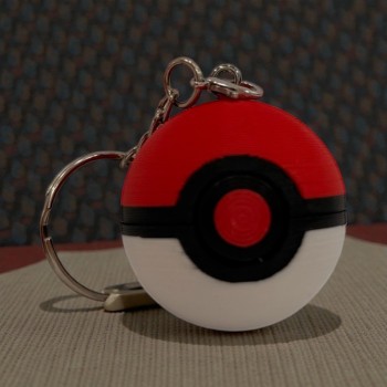 Pokemon 3D Printed Keychain Pokéball με κουμπί - Poké Ball