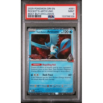Team Rocket”s Articuno #051 – Destined Rivals (2025) – PSA 9 MINT – English