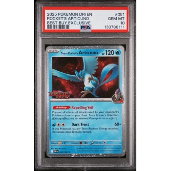 Team Rocket”s Articuno #051 – Destined Rivals (2025) – PSA 10 GEM MT – English