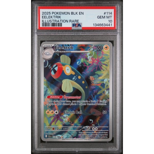Eelektrik - Black Bolt - English 2025-  #114/086 - PSA GEM MT 10 - Pokemon Graded Card
