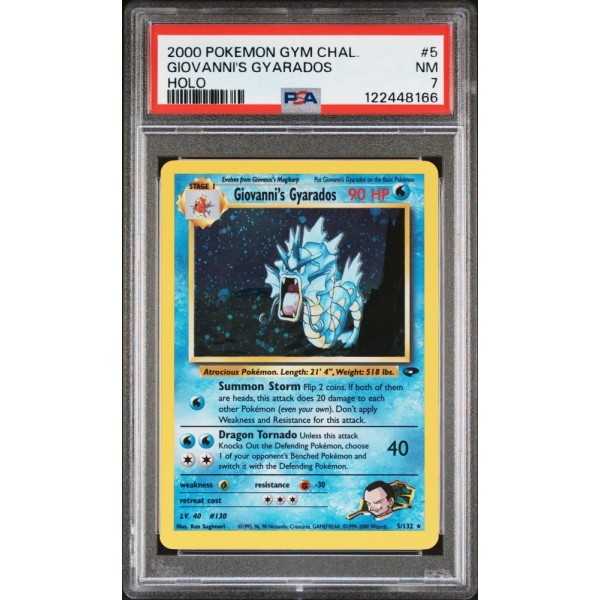Giovanni”s Gyarados - Holo - Gym Challenge - English 2000 -  #005/132 - NM 7 - Pokemon Graded Card
