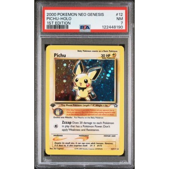 Pichu - Holo - Neo Genesis 1st Edition - English 2000 -  #012/111 - NM 7 - Pokemon Graded Card