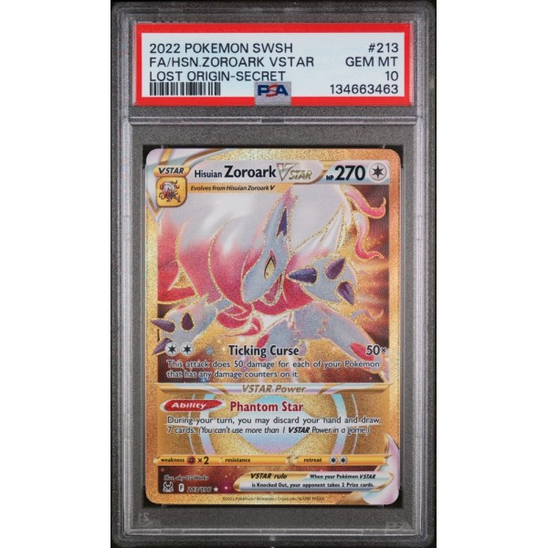 Zoroark Vstar - Sword & Shield Lost Origin - English 2022-  #213/196 - PSA  GEM MT 10 - Pokemon Graded Card