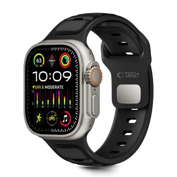 Λουράκι Σιλικόνης Tech-Protect Iconband Line για Apple Watch 44/45/46/49mm - Black