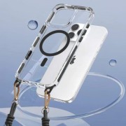 Θήκη Σιλικόνης με Λουράκι Orso Detachable Lanyard με Magsafe για Apple iPhone 13/14 - Clear Black