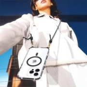 Θήκη Σιλικόνης με Λουράκι Orso Detachable Lanyard με Magsafe για Apple iPhone 13/14 - Clear Black