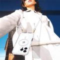 Θήκη Σιλικόνης με Λουράκι Orso Detachable Lanyard με Magsafe για Apple iPhone 13/14 - Clear