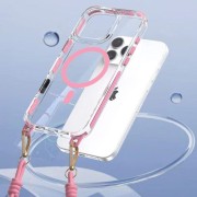 Θήκη Σιλικόνης με Λουράκι Orso Detachable Lanyard με Magsafe για Apple iPhone 13/14 - Clear Pink 
