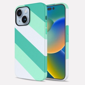 Σκληρή Θήκη Vokamo PU Leather Case για iPhone 14 Plus - Mint Green