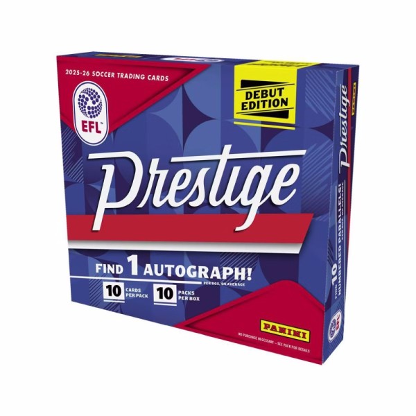 2025/26 Panini Prestige EFL Soccer – Hobby Preferred Box (10 Packs)