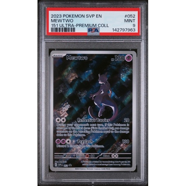 Mewtwo - Pokémon SVP 151 -  English 2023 -  #052 - PSA MT 9 - Pokemon Graded Card