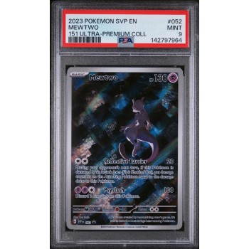 Mewtwo - Pokémon SVP 151 -  English 2023 -  #052 - PSA MT 9 - Pokemon Graded Card