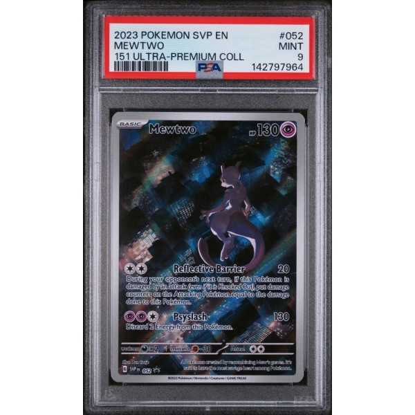 Mewtwo - Pokémon SVP 151 -  English 2023 -  #052 - PSA MT 9 - Pokemon Graded Card