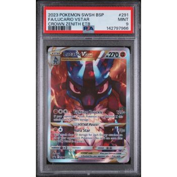 Lucario VSTAR - Black Star Promos - English 2023 - #SWSH291 - PSA MINT 9 - Pokemon Graded Card 