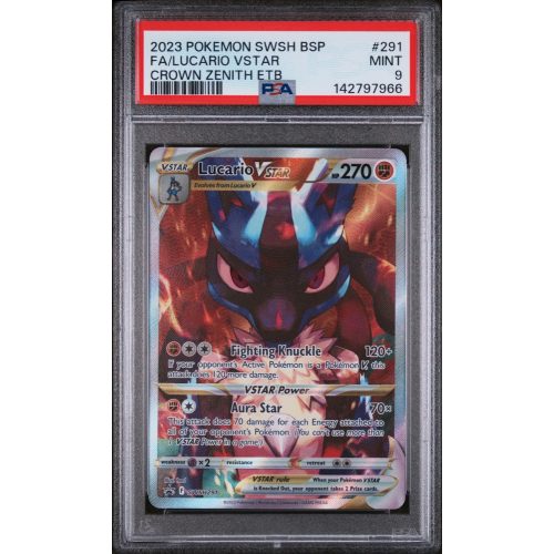 Lucario VSTAR - Black Star Promos - English 2023 - #SWSH291 - PSA MINT 9 - Pokemon Graded Card 