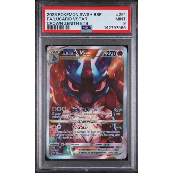 Lucario VSTAR - Black Star Promos - English 2023 - #SWSH291 - PSA MINT 9 - Pokemon Graded Card 