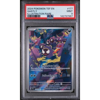 Gastly - English 2024 - Temporal Forces #177/162 Illustration Rare - PSA  MINT 9- Pokemon Graded Card