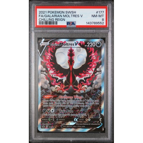 Galarian Moltres V - Sword & Shield - Astral Radiance - English 2021- #177/198 FA - PSA NM-MT8 - Pokemon Graded Card