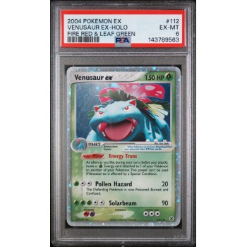 Venusaur EX Holo - Fire Red & Leaf Green English 2004 -#112/112 - PSA EX-MT 6 - Pokemon Graded Card