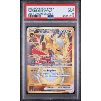 Giratina VStar - Pokemon SWSH FA - Lost Origin Secret -  #212/196 - PSA MT 9- Pokemon Graded Card