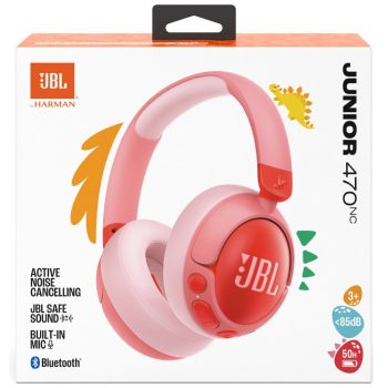 Παιδικά Ακουστικά JBL Junior 470NC Over-Ear με Bluetooth, ANC & 3.5mm - Ροζ