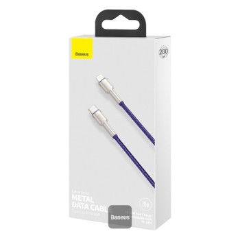 Καλώδιο Φόρτισης Baseus Crystal Shine 20W USB-C σε Lightning 2.4A 2m - Purple