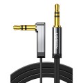 UGREEN AV119 Καλώδιο Ήχου 3.5mm Αρσενικό σε Αρσενικό Γωνιακό Επίπεδο 1m – Μαύρο