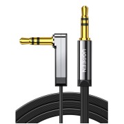 UGREEN AV119 Καλώδιο Ήχου 3.5mm Αρσενικό σε Αρσενικό Γωνιακό Επίπεδο 1m – Μαύρο