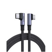 Καλώδιο Φόρτισης UGREEN Braided Angle 90° USB-C σε USB-C 100w 1m - Gray