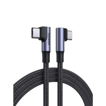 Καλώδιο Φόρτισης UGREEN Braided Angle 90° USB-C σε USB-C 100w 1m - Gray