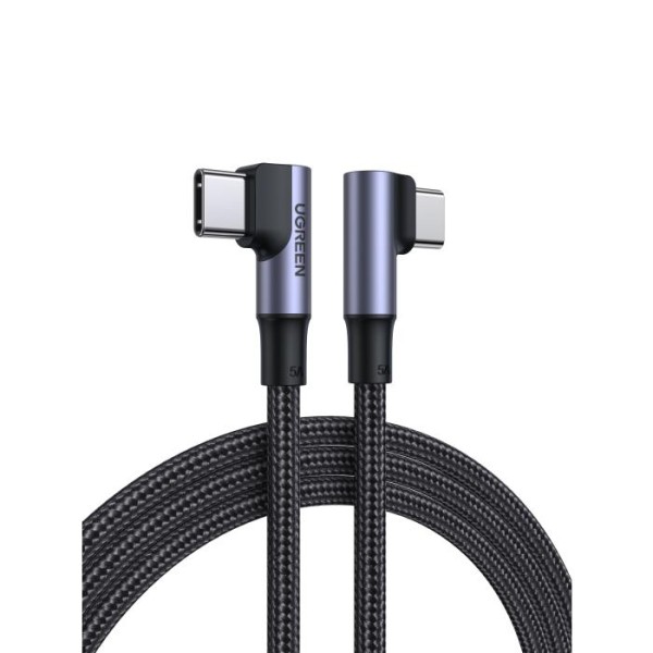 Καλώδιο Φόρτισης UGREEN Braided Angle 90° USB-C σε USB-C 100w 1m - Gray