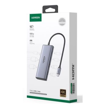 Ugreen CM498 USB-C Docking Station με HDMI / DisplayPort 4K & Power Delivery – Γκρι