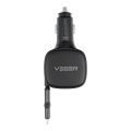 Veger CC89 Φορτιστής Αυτοκινήτου 84W Γρήγορης Φόρτισης με μία Θύρα: 1xType-C μαζί με Καλώδιο Lightning / Type-C Μαύρο Χρώμα