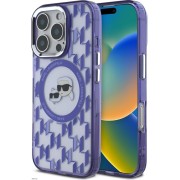 Σκληρή Θήκη Karl Lagerfeld IML Monogram K&CH Heads MagSafe για το iPhone 16 Pro  - Purple