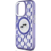 Σκληρή Θήκη Karl Lagerfeld IML Monogram K&CH Heads MagSafe για το iPhone 16 Pro  - Purple