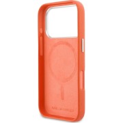 Σκληρή Θήκη Karl Lagerfeld PU Karl and Choupette Heads Pins MagSafe για iPhone 17 Pro Max - Orange