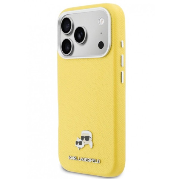 Σκληρή Θήκη  Karl Lagerfeld PU Karl & Choupette Heads Pins MagSafe για το iPhone 17 Pro  - Yellow