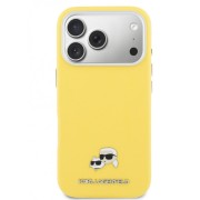 Σκληρή Θήκη  Karl Lagerfeld PU Karl & Choupette Heads Pins MagSafe για το iPhone 17 Pro  - Yellow