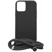 Θήκη Σιλικόνης OEM με λουράκι για Apple iPhone 16 Pro - Black