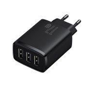 Φορτιστής Baseus Compact Quick Charger με 3 Θύρες USB A 17W - Black