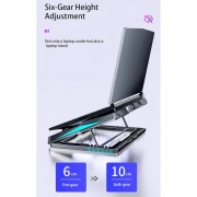 Πτυσσόμενη Βάση Laptop Q3 Cooling Pad Stand έως 17” με Ρυθμιζόμενο Ύψος και 2 USB Ports - Black