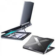 Πτυσσόμενη Βάση Laptop Q3 Cooling Pad Stand έως 17” με Ρυθμιζόμενο Ύψος και 2 USB Ports - Black