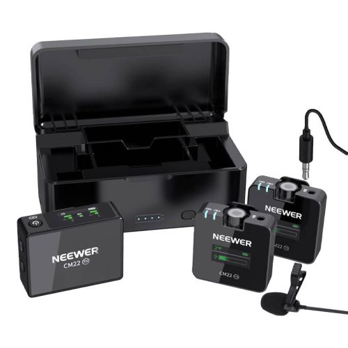 Neewer Microphone CM22 2.4G Wireless Lavalier (2 Pack με Charging Case) - Black
