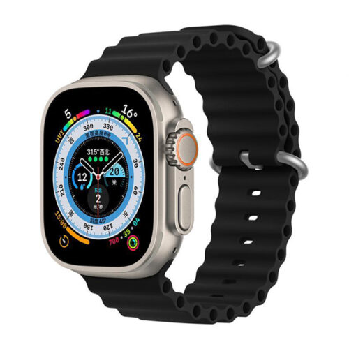  Λουράκι Σιλικόνης Orso Flexible Watchband Deluxe Sport για Apple Watch 42/44/45/46/49mm - Black