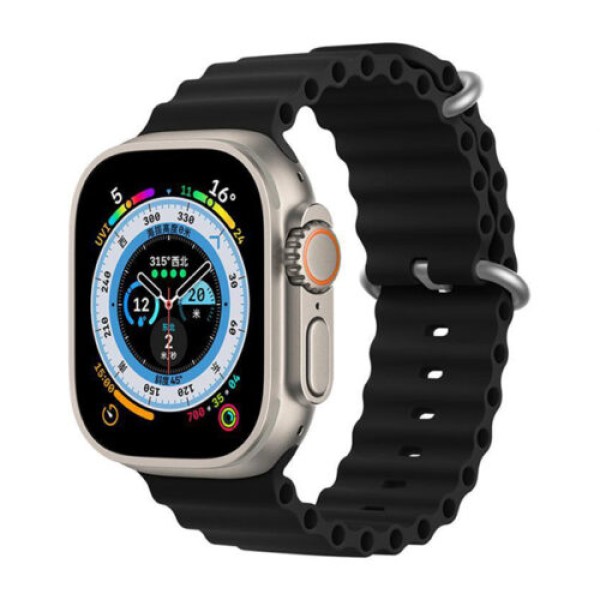  Λουράκι Σιλικόνης Orso Flexible Watchband Deluxe Sport για Apple Watch 42/44/45/46/49mm - Black