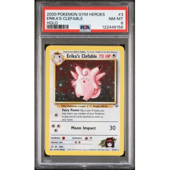 Erika”s Clefable - Holo - Gym Heroes - English 2000 -  #003/132 - NM-MT 8 - Pokemon Graded Card