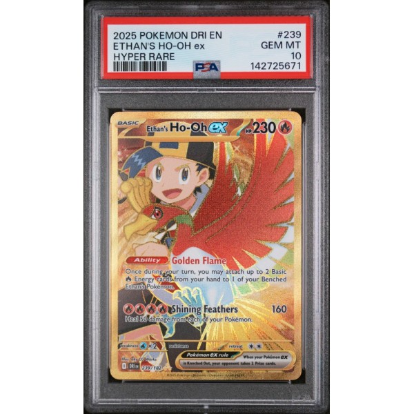 Ethan”s Ho-Oh - Destined Rivals - English 2025 - #239/182 - PSA GEM MINT 10 - Pokemon Graded Card